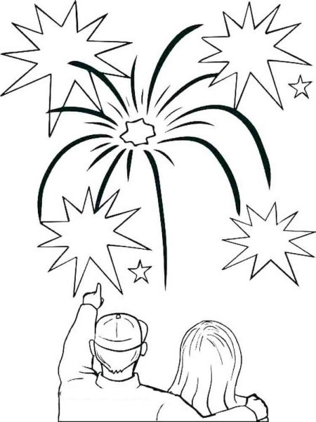 Салют раскраска для детей