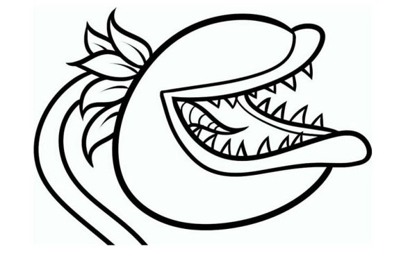 Растения против зомби раскраска Зубастик