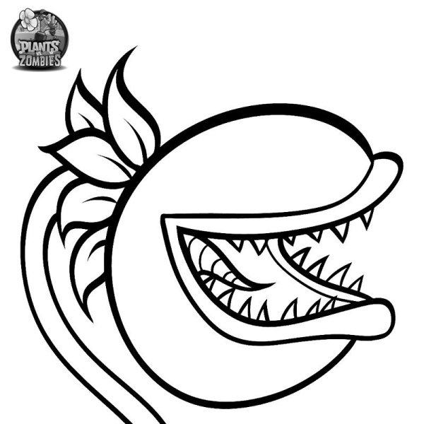 Plants vs Zombies Зубастик раскраска