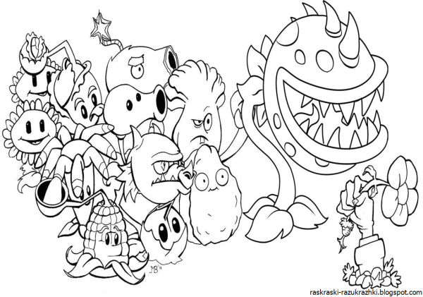 Раскраска Plants vs Zombies 2