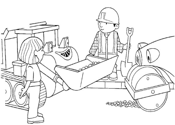 Раскраска Строитель