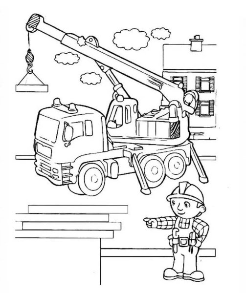 Подъемный кран раскраска