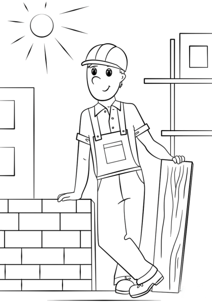 Раскраска Строитель