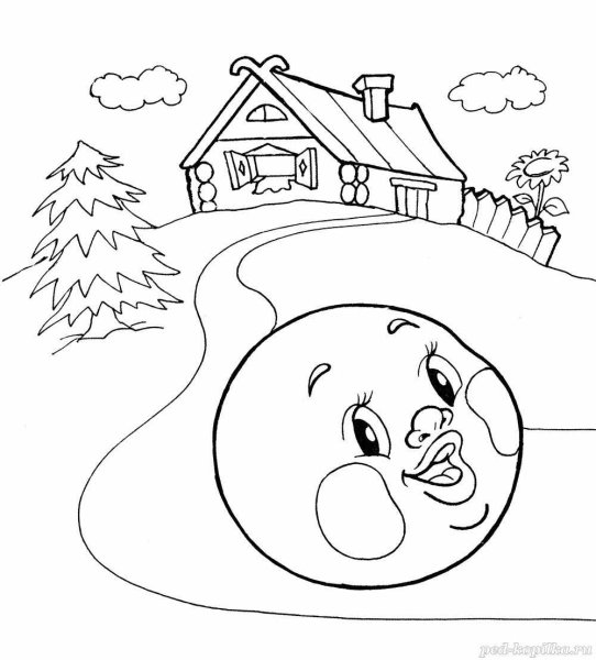Картинки для раскрашивания Колобок