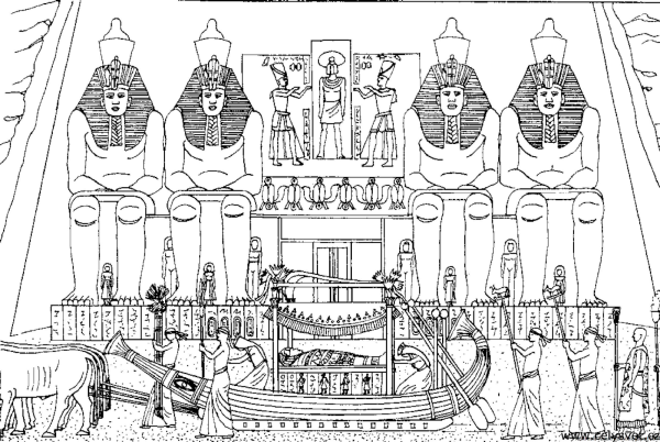 Храм древнеегипетский черно белый Египет