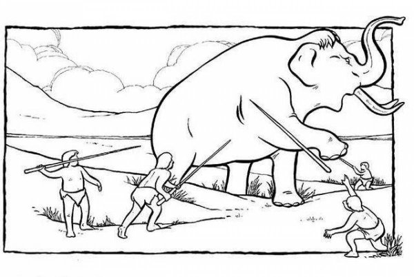 Первобытный человек раскраска