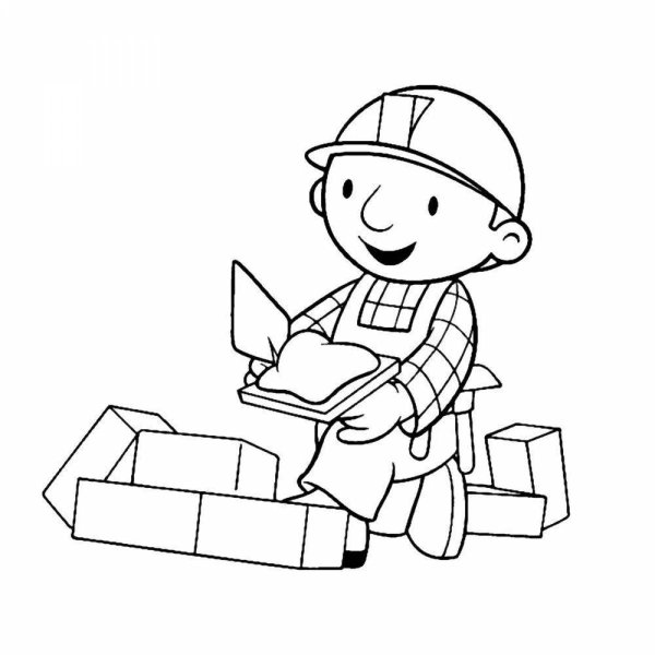 Профессия Строитель раскраска