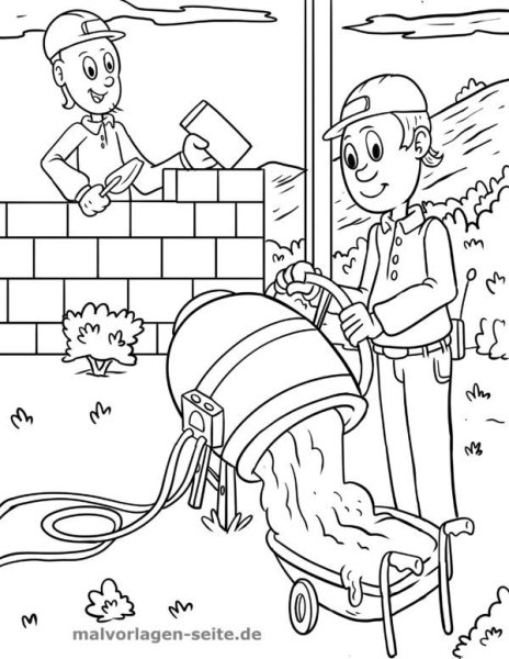 Раскраска строительство дома