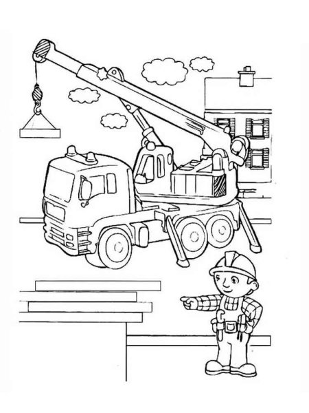 Подъемный кран раскраска