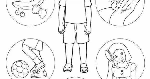 Раскраска ЗОЖ здоровый образ жизни для детей