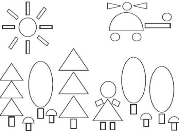 Рисунки из геометрических фигур для детей