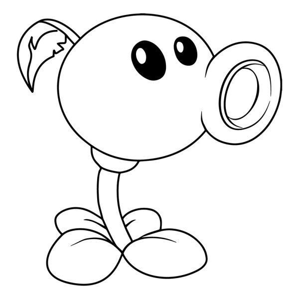 Раскраска растения против зомби Горохострел