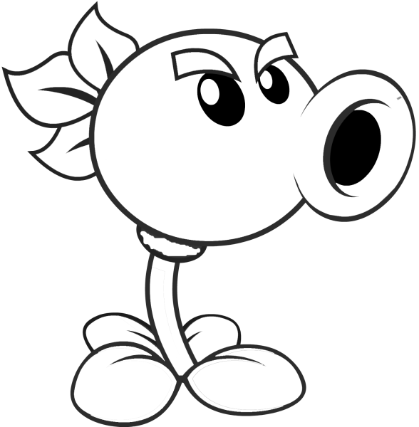 Plants vs Zombies раскраска Горохострел