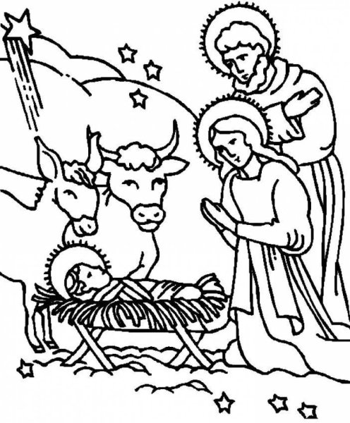Рождество раскраска для детей