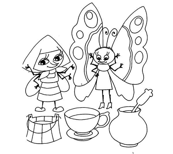 Раскраски Муха Цокотуха Чуковского для детей