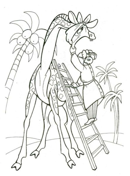 Раскраски по сказкам Чуковского доктор Айболит