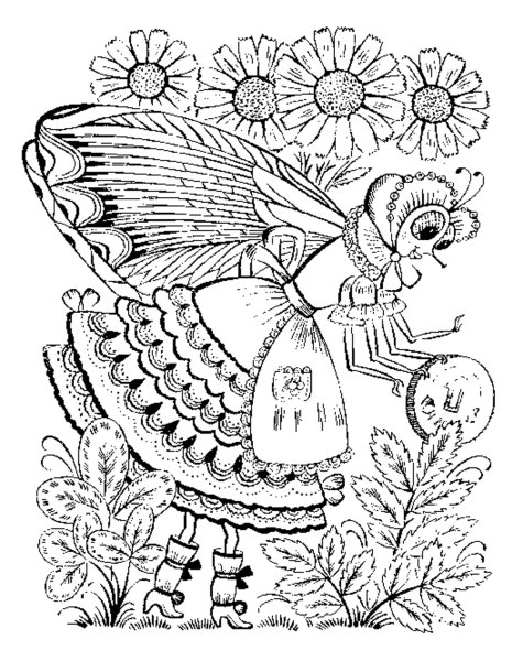 Чуковский раскраски к сказкам Муха Цокотуха