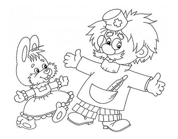 Раскраска Айболит