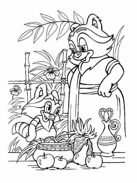 Крошка енот. Раскраска