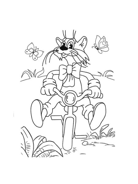 Кот Леопольд раскраска для детей из мультфильма