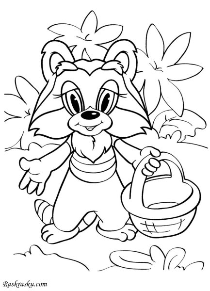 Распечатка крошка енот мультик