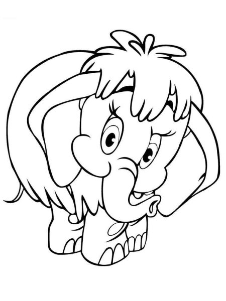 Мамонтенок раскраска