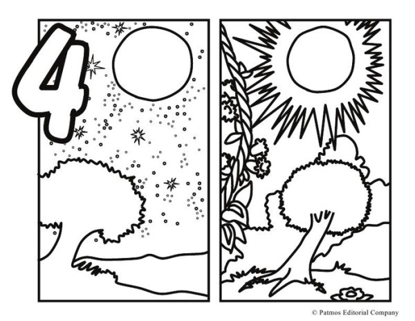 Второй день творения мира для детей