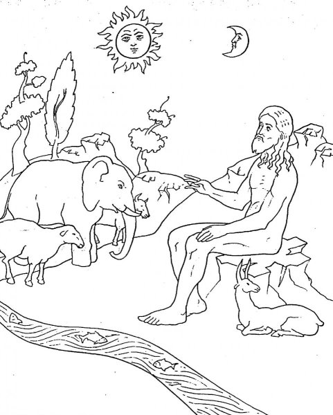 Сотворение мира по Библии раскраска для детей