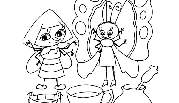 Чуковский Муха Цокотуха раскраска