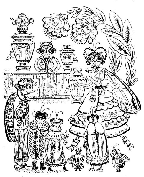 Раскраска Муха-Цокотуха