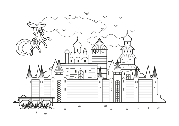 Раскраска к сказке конек горбунок