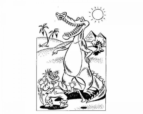 Крокодил корней Чуковский раскрашивания