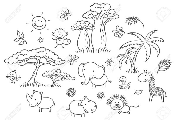 Растения Африки раскраска