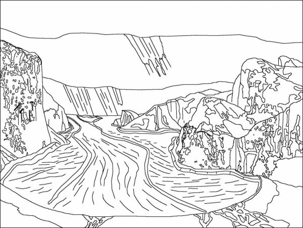 Раскраска природа горы