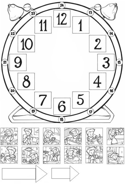 Время суток задания для детей