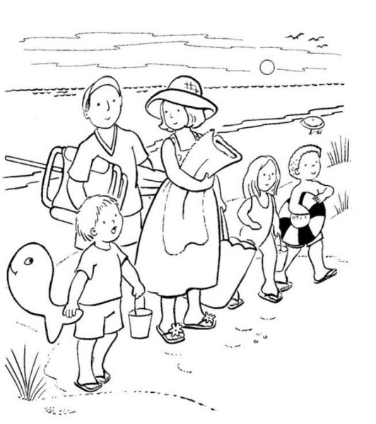 Прогулка раскраска для детей