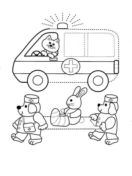 Скорая помощь раскраска для детей