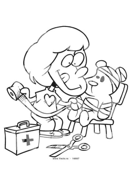 Оказание первой медицинской помощи раскраска