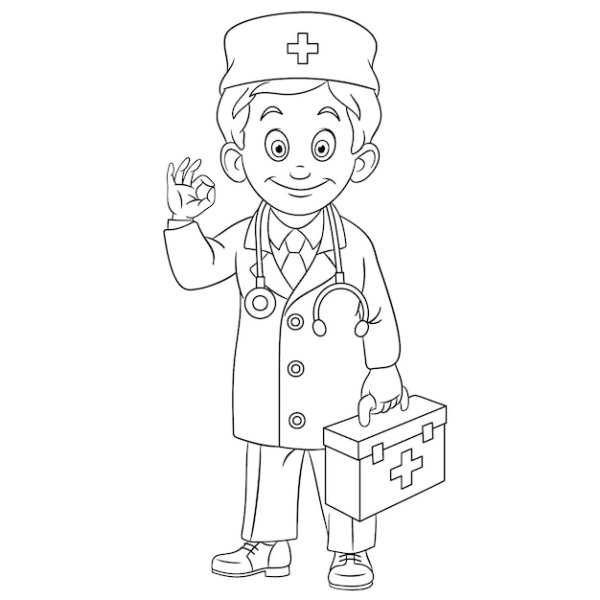 Доктор раскраска для детей