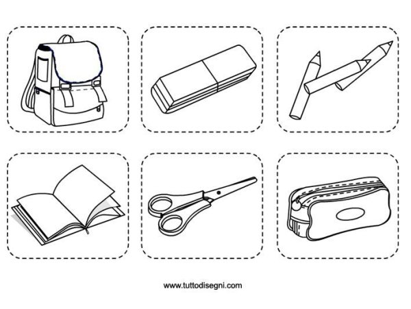 Раскраска школьные принадлежности