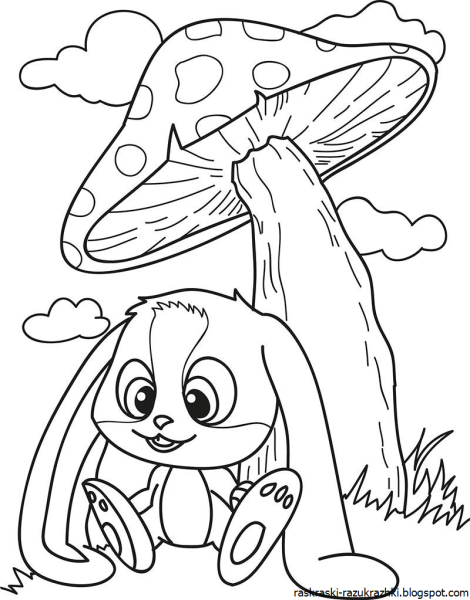 Сказочный гриб раскраска