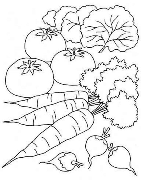 Овощи раскраска для детей