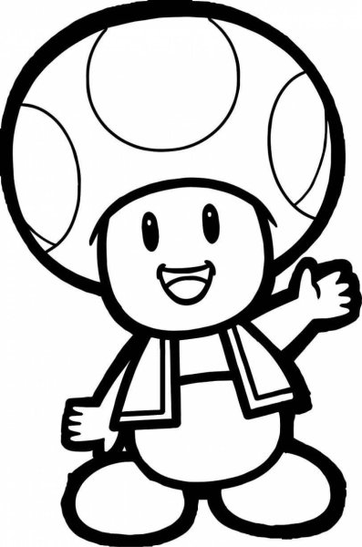 Раскраски paper Mario toad