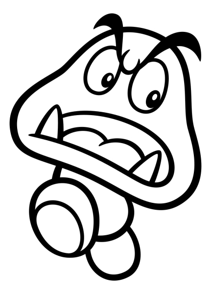 Марио раскраска гриб