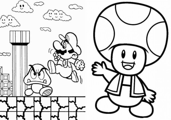 Раскраска супер Марио БРОС