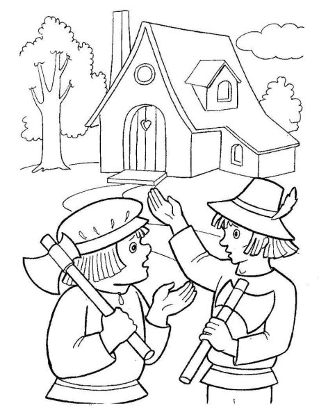 Красная шапочка раскраска