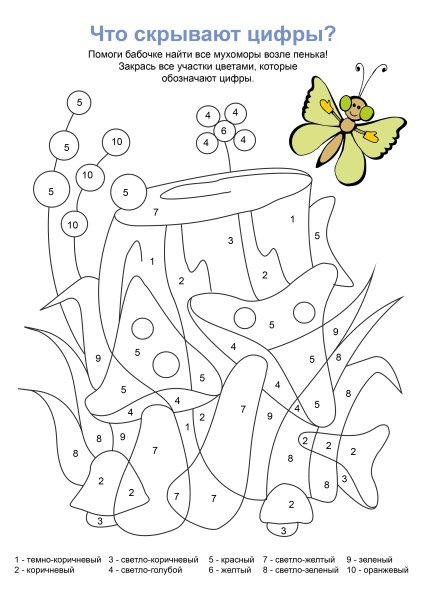 Задания раскрасить по цифрам