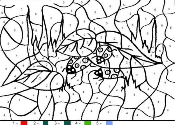 Осенняя раскраска по номерам для детей