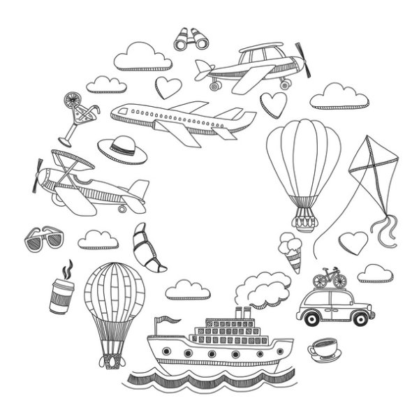 Трафареты путешествия