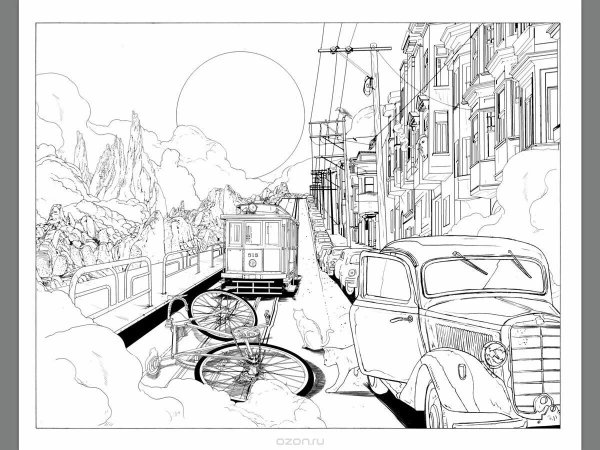 Раскраска вокруг света на велосипеде